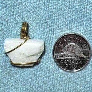 Hand Carved Milky Quarts Pendant